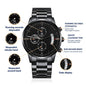 To My Husband Black Chronograph Watch