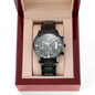 To My Husband Black Chronograph Watch