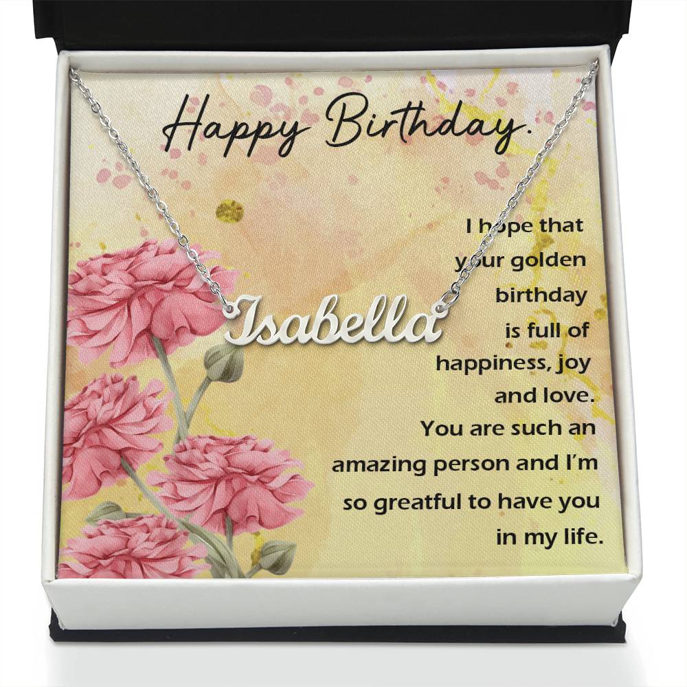 Happy Birthday Custom Name Necklace