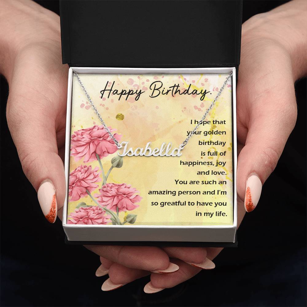 Happy Birthday Custom Name Necklace