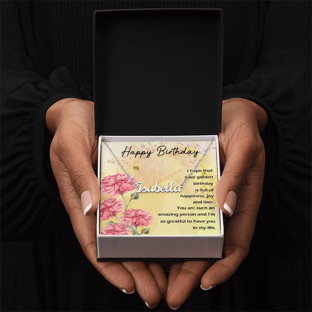 Happy Birthday Custom Name Necklace