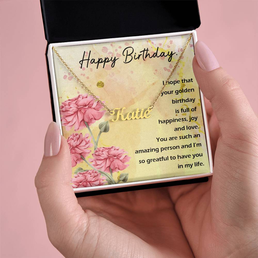 Happy Birthday Custom Name Necklace