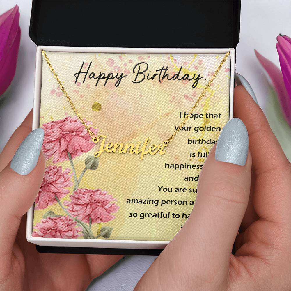 Happy Birthday Custom Name Necklace