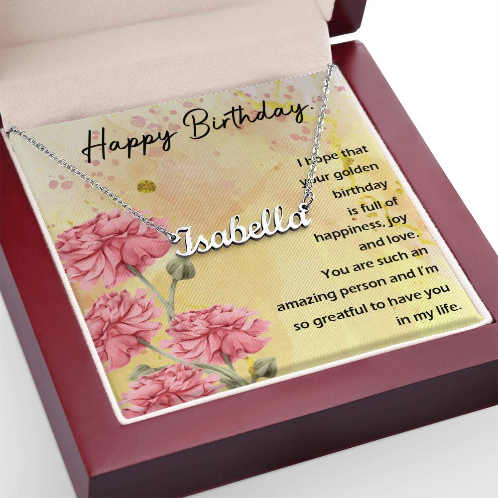 Happy Birthday Custom Name Necklace