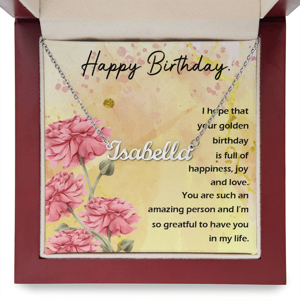 Happy Birthday Custom Name Necklace
