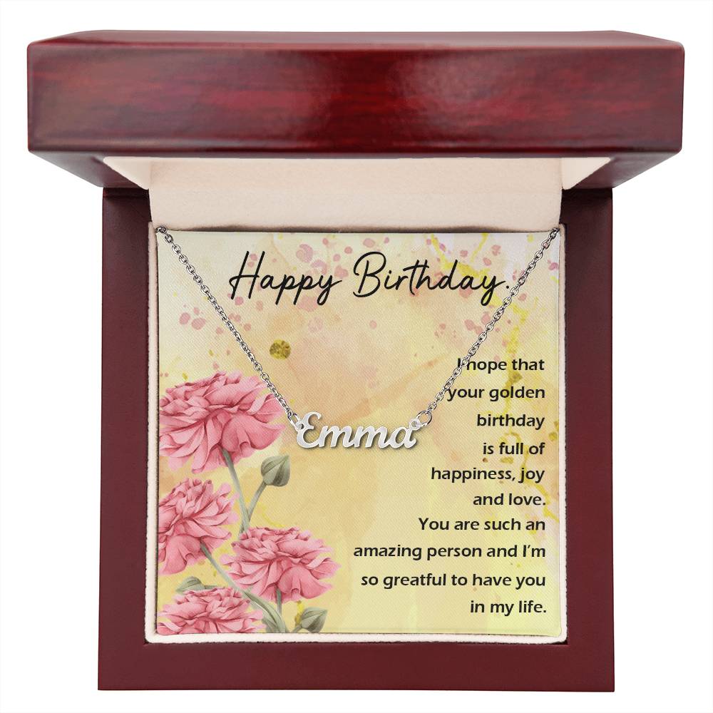 Happy Birthday Custom Name Necklace
