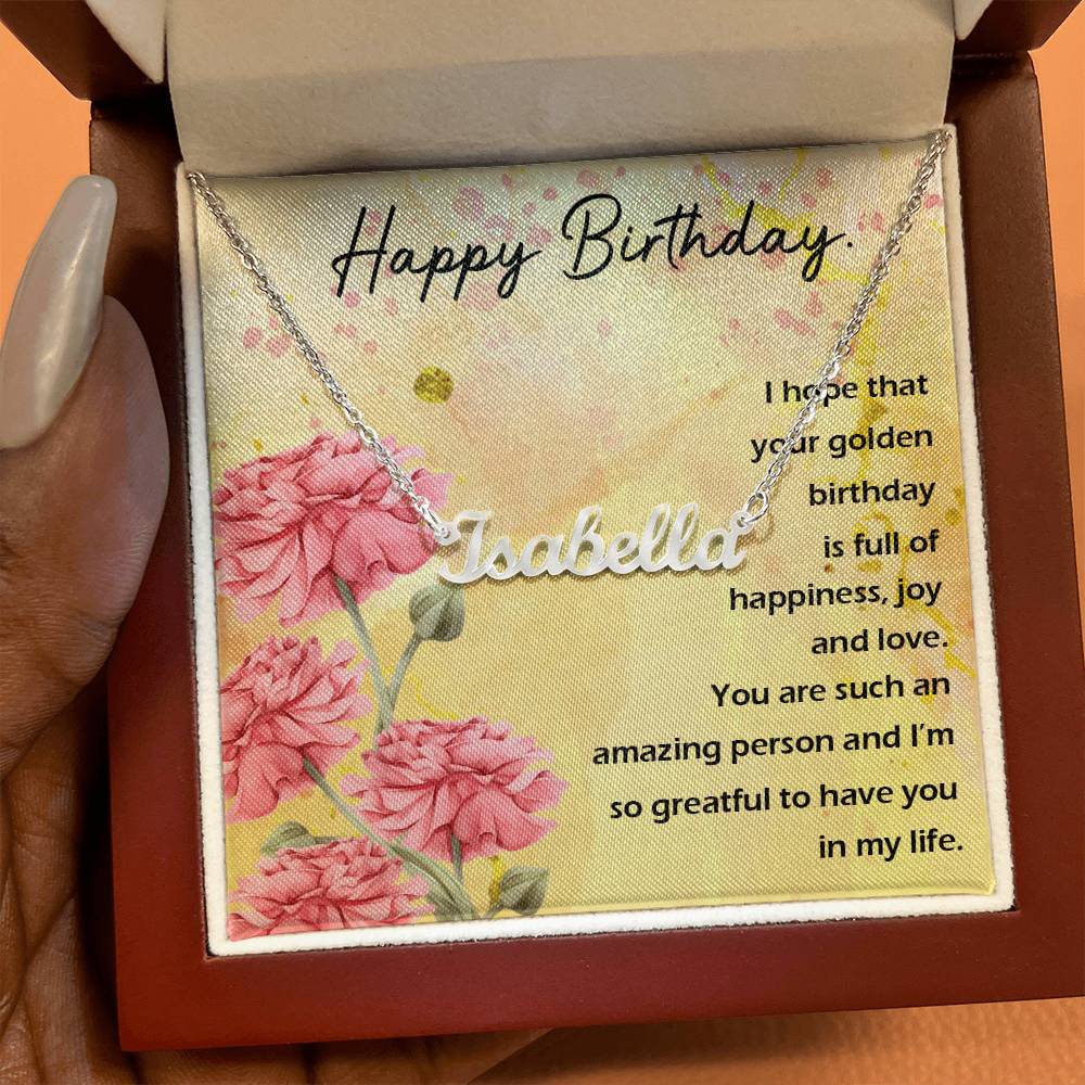 Happy Birthday Custom Name Necklace