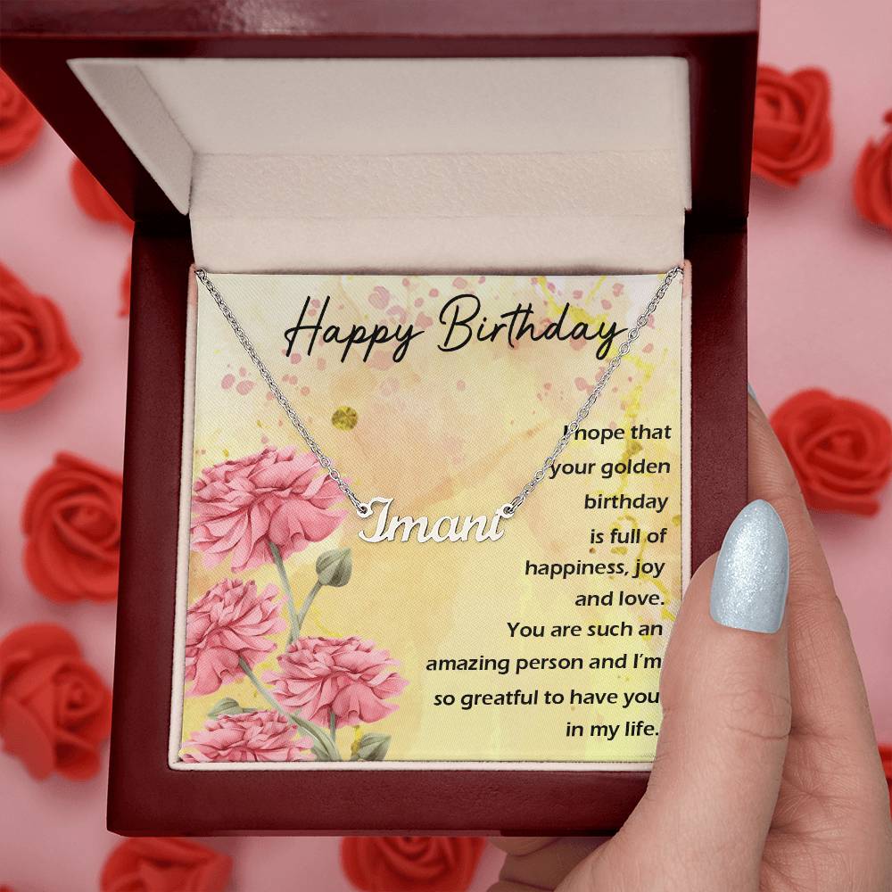 Happy Birthday Custom Name Necklace