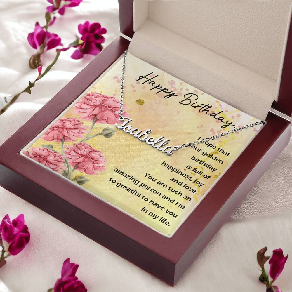 Happy Birthday Custom Name Necklace