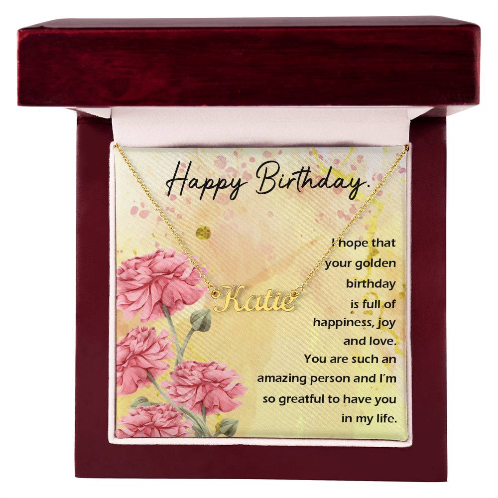 Happy Birthday Custom Name Necklace