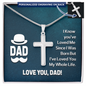 Personalized Cross Necklace with Snake Chain-For Dad