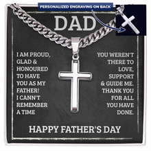 Load image into Gallery viewer, Dad's Personalized Cross with Cuban Link Chain