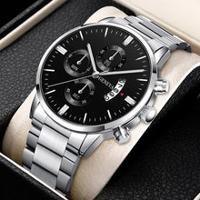 Load image into Gallery viewer, Fashion Mens Sports Watches Luxury Men Stainless Steel Quartz Wrist Watch for Man Business Casual Leather Watch часы мужские