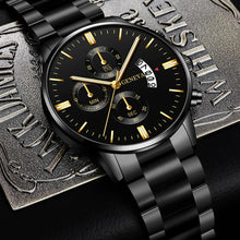 Load image into Gallery viewer, Fashion Mens Sports Watches Luxury Men Stainless Steel Quartz Wrist Watch for Man Business Casual Leather Watch часы мужские