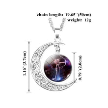 Load image into Gallery viewer, Vintage 12 Zodiac Sign Moon Pendant Necklaces Galaxy Star Glass Necklace For Women Girls Gifts