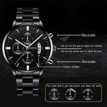 Load image into Gallery viewer, Fashion Mens Sports Watches Luxury Men Stainless Steel Quartz Wrist Watch for Man Business Casual Leather Watch часы мужские
