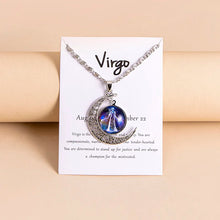 Load image into Gallery viewer, Vintage 12 Zodiac Sign Moon Pendant Necklaces Galaxy Star Glass Necklace For Women Girls Gifts