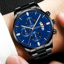 Load image into Gallery viewer, Fashion Mens Sports Watches Luxury Men Stainless Steel Quartz Wrist Watch for Man Business Casual Leather Watch часы мужские