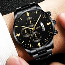 Load image into Gallery viewer, Fashion Mens Sports Watches Luxury Men Stainless Steel Quartz Wrist Watch for Man Business Casual Leather Watch часы мужские
