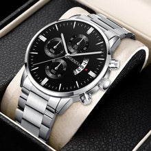 Load image into Gallery viewer, Fashion Mens Sports Watches Luxury Men Stainless Steel Quartz Wrist Watch for Man Business Casual Leather Watch часы мужские