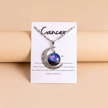 Load image into Gallery viewer, Vintage 12 Zodiac Sign Moon Pendant Necklaces Galaxy Star Glass Necklace For Women Girls Gifts