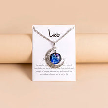 Load image into Gallery viewer, Vintage 12 Zodiac Sign Moon Pendant Necklaces Galaxy Star Glass Necklace For Women Girls Gifts