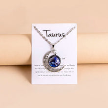 Load image into Gallery viewer, Vintage 12 Zodiac Sign Moon Pendant Necklaces Galaxy Star Glass Necklace For Women Girls Gifts