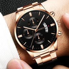 Load image into Gallery viewer, Fashion Mens Sports Watches Luxury Men Stainless Steel Quartz Wrist Watch for Man Business Casual Leather Watch часы мужские
