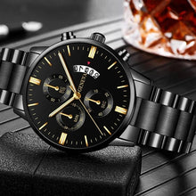 Load image into Gallery viewer, Fashion Mens Sports Watches Luxury Men Stainless Steel Quartz Wrist Watch for Man Business Casual Leather Watch часы мужские