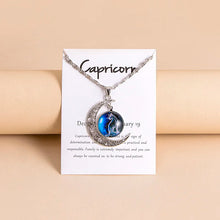 Load image into Gallery viewer, Vintage 12 Zodiac Sign Moon Pendant Necklaces Galaxy Star Glass Necklace For Women Girls Gifts