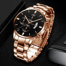 Load image into Gallery viewer, Fashion Mens Sports Watches Luxury Men Stainless Steel Quartz Wrist Watch for Man Business Casual Leather Watch часы мужские