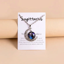 Load image into Gallery viewer, Vintage 12 Zodiac Sign Moon Pendant Necklaces Galaxy Star Glass Necklace For Women Girls Gifts