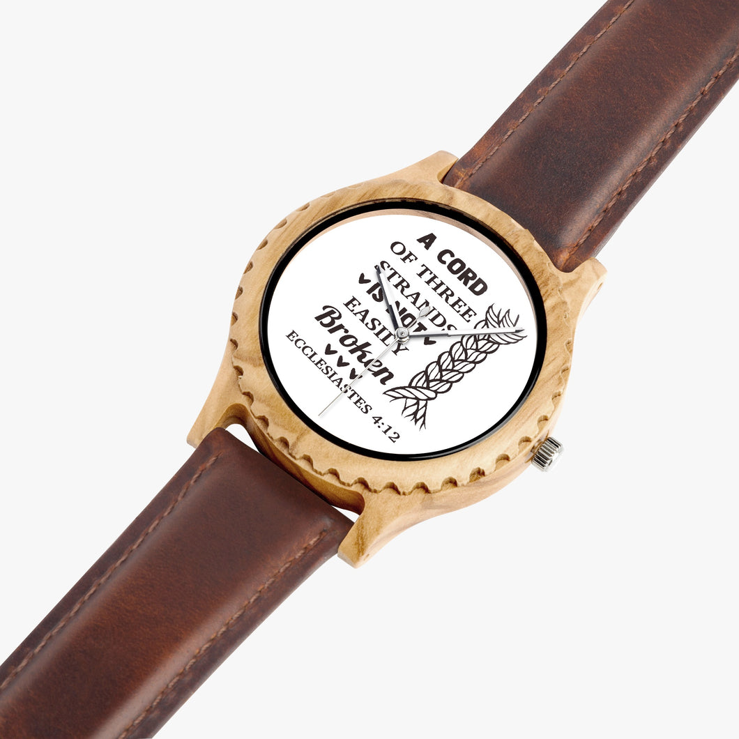 Italian Olive Wood Religious Quote Watch