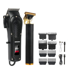 Load image into Gallery viewer, T9 Vintage Men's Electric Hair Clipper Beard Trimmer/Rechargeable Hair Cutting Machine With Nose Hair Trimmer Kit Boyfriend Gift