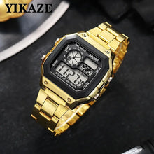 Load image into Gallery viewer, MAYZHISU Classic Men's Digital Watches Luxury Stainless Steel Strap Sport Watches Men Military Clock LED Sport Wristwatch