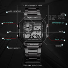 Load image into Gallery viewer, MAYZHISU Classic Men's Digital Watches Luxury Stainless Steel Strap Sport Watches Men Military Clock LED Sport Wristwatch