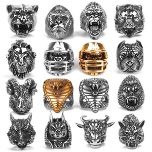 Men's Stainless Steel Animal Rings