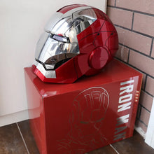 Load image into Gallery viewer, New AutoKing 1/1 Mk5 Iron Man Helmet Cosplay Voice Control Eyes with Light Model Toys for Adult Electric Wearable Christmas Gift