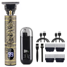 Load image into Gallery viewer, T9 Vintage Men's Electric Hair Clipper Beard Trimmer/Rechargeable Hair Cutting Machine With Nose Hair Trimmer Kit Boyfriend Gift