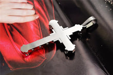 Load image into Gallery viewer, 2024 New Male Crystal Cross Jesus Pendant Gold/Black/Blue Color Zirconia Cross Pendant Necklace Stainless Steel Jewelry