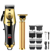 Load image into Gallery viewer, T9 Vintage Men's Electric Hair Clipper Beard Trimmer/Rechargeable Hair Cutting Machine With Nose Hair Trimmer Kit Boyfriend Gift