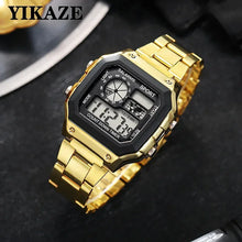 Load image into Gallery viewer, MAYZHISU Classic Men's Digital Watches Luxury Stainless Steel Strap Sport Watches Men Military Clock LED Sport Wristwatch