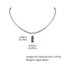 Load image into Gallery viewer, Stylish Mens Geometric Stone Pendent Necklaces,Stainless Steel Flat Cuban Chain Collars,Hip Hop Jewelry Gifts for Him Boys