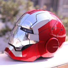 Load image into Gallery viewer, New AutoKing 1/1 Mk5 Iron Man Helmet Cosplay Voice Control Eyes with Light Model Toys for Adult Electric Wearable Christmas Gift