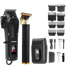 Load image into Gallery viewer, T9 Vintage Men's Electric Hair Clipper Beard Trimmer/Rechargeable Hair Cutting Machine With Nose Hair Trimmer Kit Boyfriend Gift