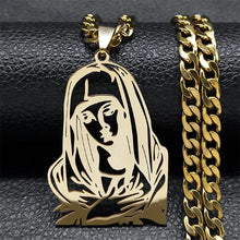 Load image into Gallery viewer, Hip Hop Punk Crown of Thorns Jesus Cross Necklace for Men Stainless Steel Gold Plated Crucifix Pendant Necklaces Jewelry N8052