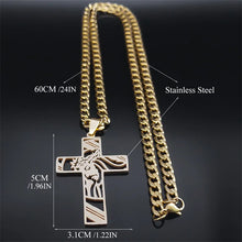 Load image into Gallery viewer, Hip Hop Punk Crown of Thorns Jesus Cross Necklace for Men Stainless Steel Gold Plated Crucifix Pendant Necklaces Jewelry N8052