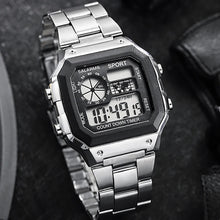 Load image into Gallery viewer, MAYZHISU Classic Men's Digital Watches Luxury Stainless Steel Strap Sport Watches Men Military Clock LED Sport Wristwatch