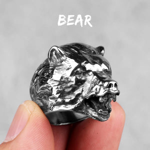 Men's Stainless Steel Animal Rings