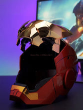 Load image into Gallery viewer, New AutoKing 1/1 Mk5 Iron Man Helmet Cosplay Voice Control Eyes with Light Model Toys for Adult Electric Wearable Christmas Gift